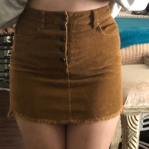 beige button up mini skirt